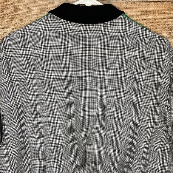 Current/Elliott Dassen Side Stripe Linen Bomber Jacket Charles Plaid SZ 3 Large - Picture 8 of 10